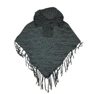 (Up To 50% Off SALE)  Majorca Heathered Knit Fringe Poncho
